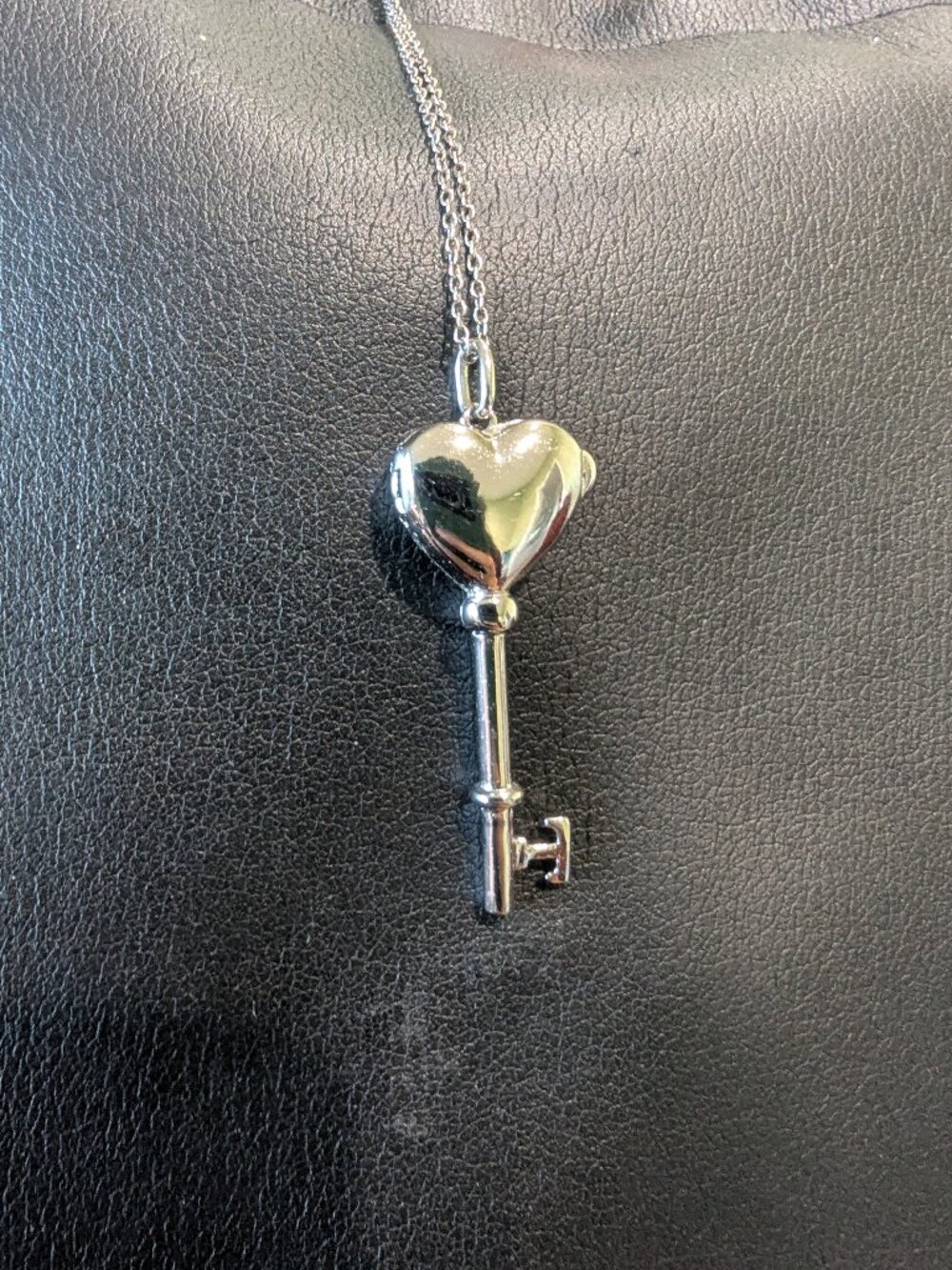 Silver Tone Heart Key Locket Necklace